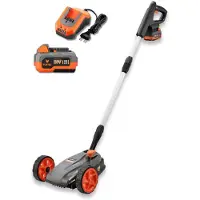 FUXTEC FX-E1RMEH20-SET Tondeuse à gazon compacte à une main avec batterie 4Ah et chargeur, 22cm de largeur, hauteur réglable, 300W