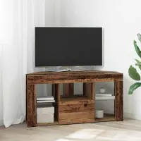 Prolenta Meuble TV d'angle exclusif - Dimensions : 100 x 40 x 50 cm - Matériau : bois massif recyclé