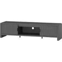 En.casa Meuble TV "Lukkodso" avec 3 compartiments et 2 portes, dimensions : 150 x 40 x 40 cm, couleur : gris