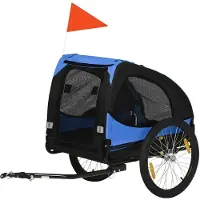 PawHut Remorque pour chiens , remorque pliable pour chiens, en acier, de couleur bleue