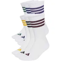 Adidas 3 Stripes Essentials Cushioned Crew Socks 6 Pairs Blanc EU 37-39