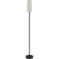 HOMCOM Lampadaire , lampadaire avec abat-jour en tissu, douille E27, blanc