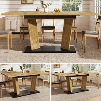 StarTech.com Table de salle à manger extensible, dimensions 120/160 x 80 x 76 cm, style moderne, en MDF avec cadre en bois, stable, pieds réglables antidérapants, finition chêne