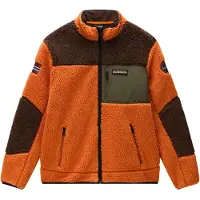 Napapijri Veste en polaire 'Yupik 5' brun foncé / vert foncé / orange foncé