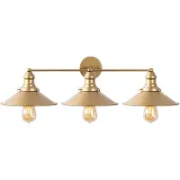 Opviq , applique murale en métal, dorée, 75 x 27 x 20 cm | Diffuseur en métal Ø 24 cm, hauteur 17 cm | 3 x E27, max. 40 W | IP20, design industriel, idéale pour les intérieurs modernes.