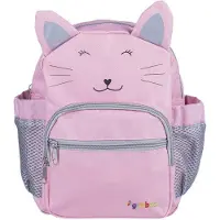 Gimboo Sac à dos 3 compartiments Sweet Animals, motif chat rose -