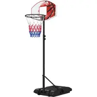 SPORTNOW Panier de basket d'extérieur HOMCOM avec pied, réglable en hauteur de 179 à 209 cm, noir