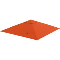Outsunny Toit de remplacement pour pergola , housse de pergola en polyester, orange, 2,98 x 2,95 m