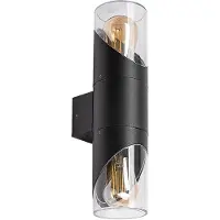 Rabalux 7237 Applique extérieure Novigrad, E27, aluminium, noir, rond, moderne, IP54, ø85mm