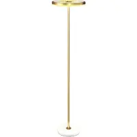 HOMCOM Lampadaire LED pour salon, intensité réglable, avec 3 couleurs de lumière et interrupteur au pied