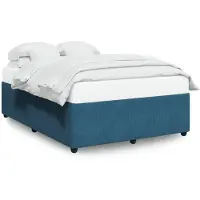 vidaXL Sommier bleu 140x190 cm velours