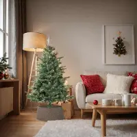 Prolenta Maison Exclusive - Nappe pour sapin de Noël, couleur marron, diamètre 65 cm, longueur 23 cm, en plastique