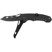 Fox Outdoor Couteau pliant, 2 en 1, noir, manche en G10 (20 cm)