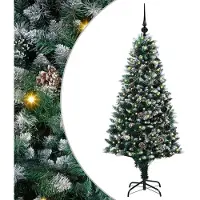 vidaXL Sapin de Noël artificiel avec 150 LEDs avec support Vert 150 cm