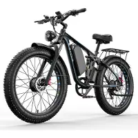 Shengmilo Vélo électrique tout-terrain, modèle 26EB7PRO, avec pneus tout-terrain, double moteur, batterie 52 V 23 Ah, système de suspension double, capacité de charge maximale : 150 kg
