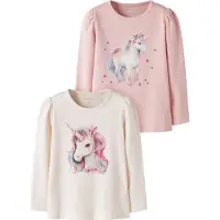 Name it T-Shirt 'NMFKIMIA' beige / bleu clair / magenta / rosé