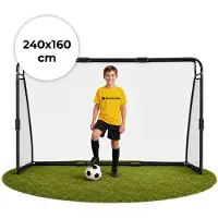 Northio But de football avec filet, 240 x 160 cm, structure en acier