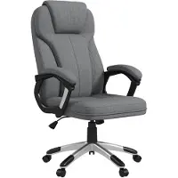 Vinsetto Chaise de bureau avec fonction bascule, réglable en hauteur, chaise d'ordinateur, gris