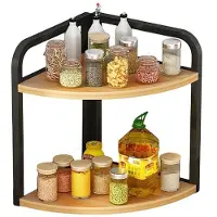 Merkloos Étagère murale en bois et en métal pour organiser les herbes aromatiques en cuisine