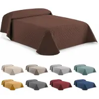 Merkloos Couette de luxe de 250x260 cm pour lit double, couleur marron