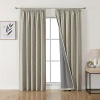 Merkloos Rideaux occultants 100% - Ensemble de 2 rideaux en lin avec volants, dimensions : 229 x 117 cm