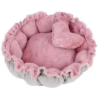 Merkloos Lit et tapis pour petits chiens et chats, couleur rose