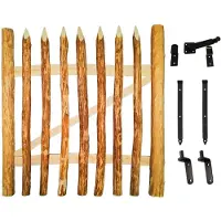 Merkloos Portail en bois d'œuvre de noyer, avec accessoires et serrures (hauteur 90 cm)