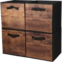 Merkloos Lot de 4 cubes de rangement pliables en tissu de haute qualité