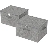 Merkloos Lot de 2 boîtes de rangement pliables avec couvercle, dimensions 50 x 40 x 30 cm