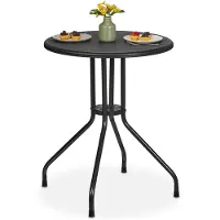 Merkloos Table d'extérieur ronde et compacte, dimensions 73 x 60 cm, aspect rotin