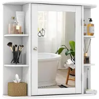 Merkloos Miroir mural multifonctionnel avec espace de rangement intégré