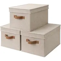 Merkloos Boîtes de rangement décoratives avec couvercle, lot de 3