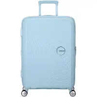 Merkloos Grande valise à roulettes avec volume extensible, de couleur bleu pastel