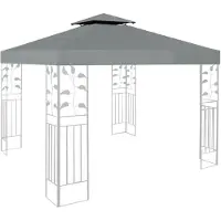 Merkloos Abri de jardin étanche - Pavillon 3x3 - Toit de remplacement - Conception à double toit - Polyester de haute qualité - Protection contre le soleil