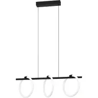 Eglo 900562 CARANACOA LED Suspension triple 3x9W 780x230mm noir blanc blanc chaud