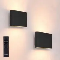 LEDVION lot de 2 applique murale USB Oval noir