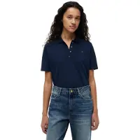Tommy Hilfiger Ww0ww43224 Plus Size Short Sleeve Polo Bleu 2X Femme