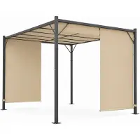 Northio Pergola de jardin 3x4M, structure en acier, toile beige