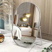 Merkloos Miroir de maquillage ovale - Miroir de table pivotant à 90° avec cadre en métal