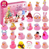 KAHEIGN Calendrier de l'Avent avec 24 canards en caoutchouc pour enfants et adultes, jouet de bain, idéal pour offrir en cadeau