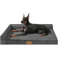 Merkloos Panier orthopédique pour chiens de grande taille, lavable, de couleur gris foncé
