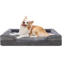 Merkloos Lit orthopédique pour chien, avec mousse à mémoire de forme et housse amovible, grande taille