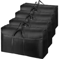 Merkloos Lot de 4 boîtes de rangement extra-larges de 180 litres avec couvercle - Noir