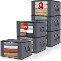 Merkloos Lot de 6 sacs de rangement pliables pour vêtements, avec fermeture éclair et fenêtre transparente