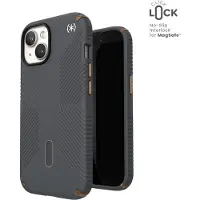 Speck Presidio2 Grip ClickLock & MagSafe Apple iPhone 15 (Gris anthracite/Bronze froid)