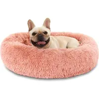 Merkloos Lit douillet en forme de beignet pour chiens et chats, lavable et antidérapant