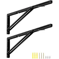 Merkloos 2 supports pliants robustes de 600 mm - idéaux pour gagner de la place sur un établi de bricolage