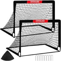 Merkloos But de football pour enfants, ensemble de 2 pièces avec sac de transport