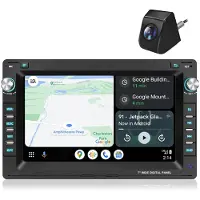 Hexinex Autoradio Android 15 7 pouces avec CarPlay pour VW Polo 9N, Golf 4, Passat B5, T5 : GPS, navigation, Wi-Fi, Bluetooth, SWC, FM, RDS, DSP, USB, 2+64 Go, caméra