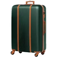 Merkloos Valise à roulettes Milano, 24 pouces, avec 4 roues, couleur verte
